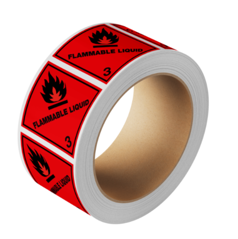 Flammable Liquid 3 Labels 100x100mm (250 Labels) - X0474