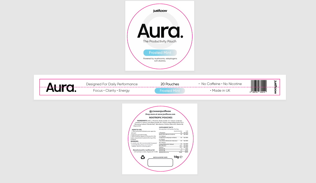 Justfloow Aura Nootropic Pouches