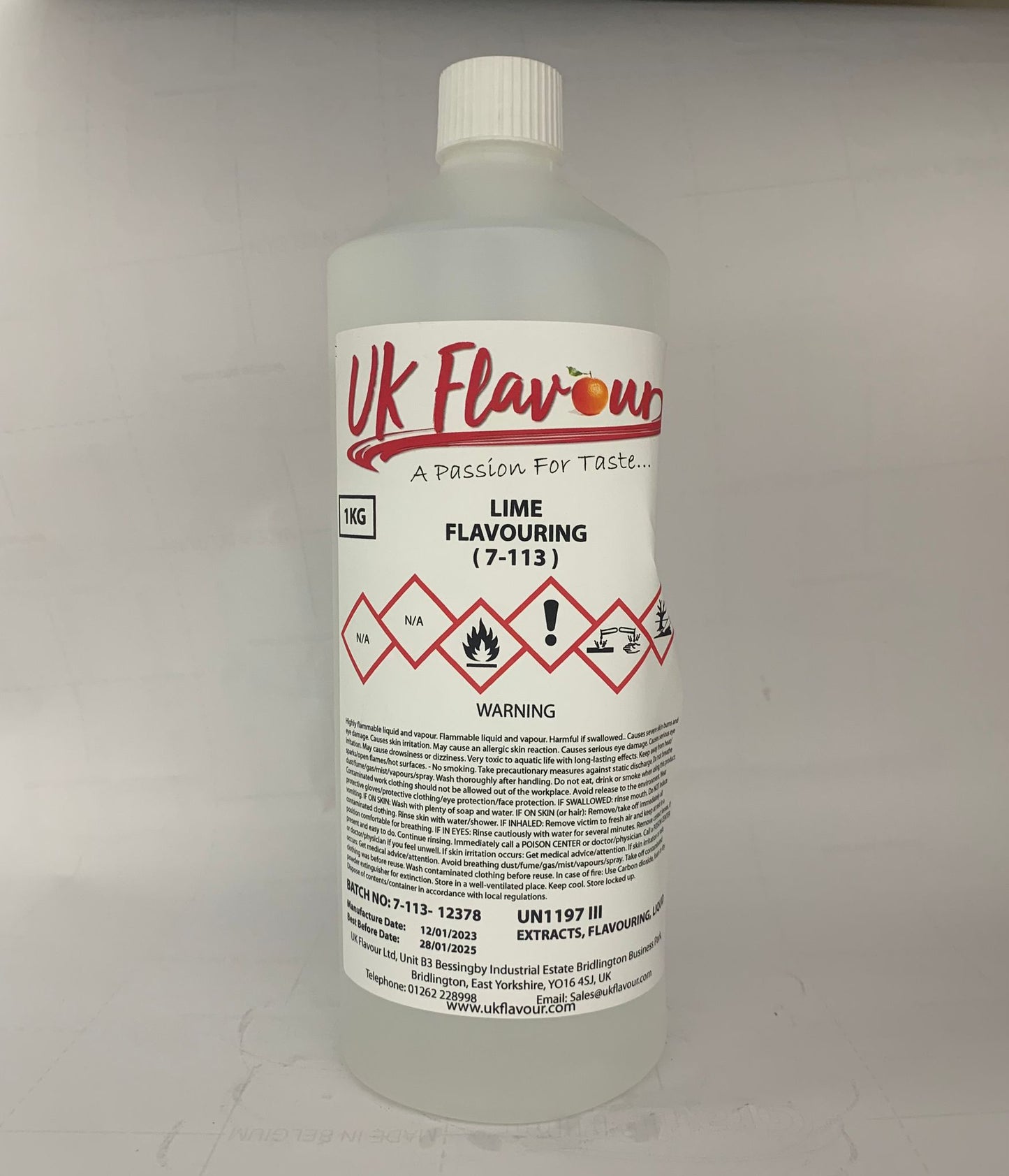 Lime (7-113) Flavour Concentrate 1L - Y0095