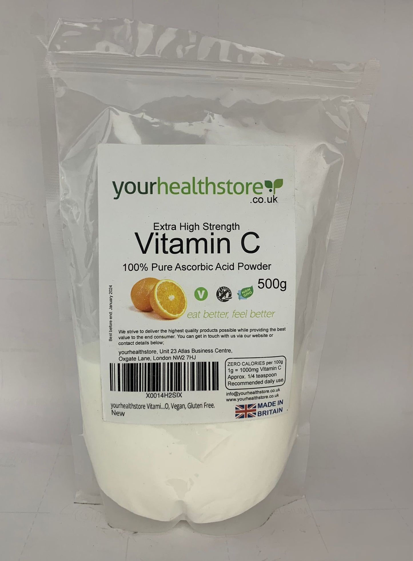 Vitamin C Powder (Food Grade) 500g - Y0451
