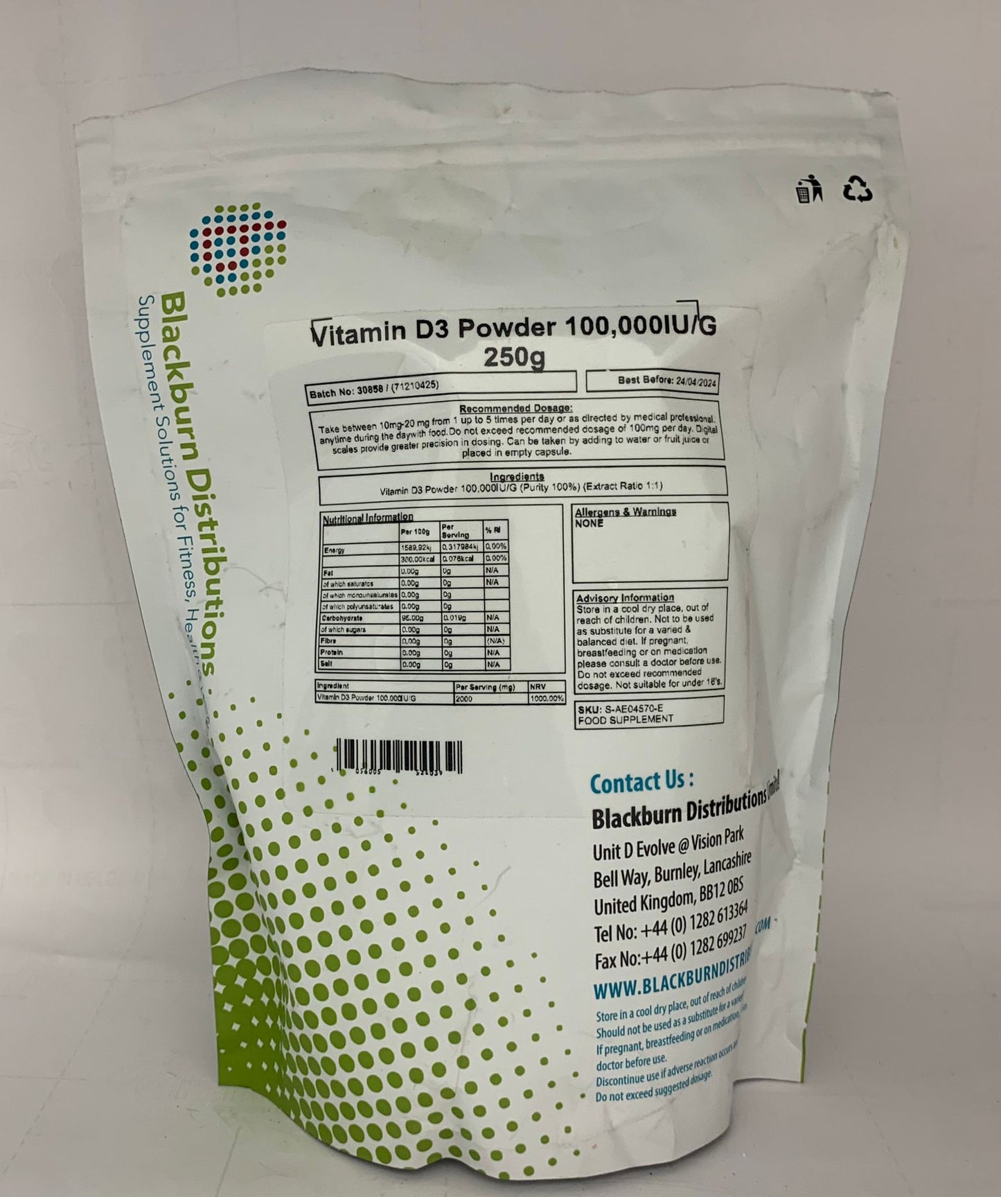 Vitamin D3 Powder 1Kg - Y0422
