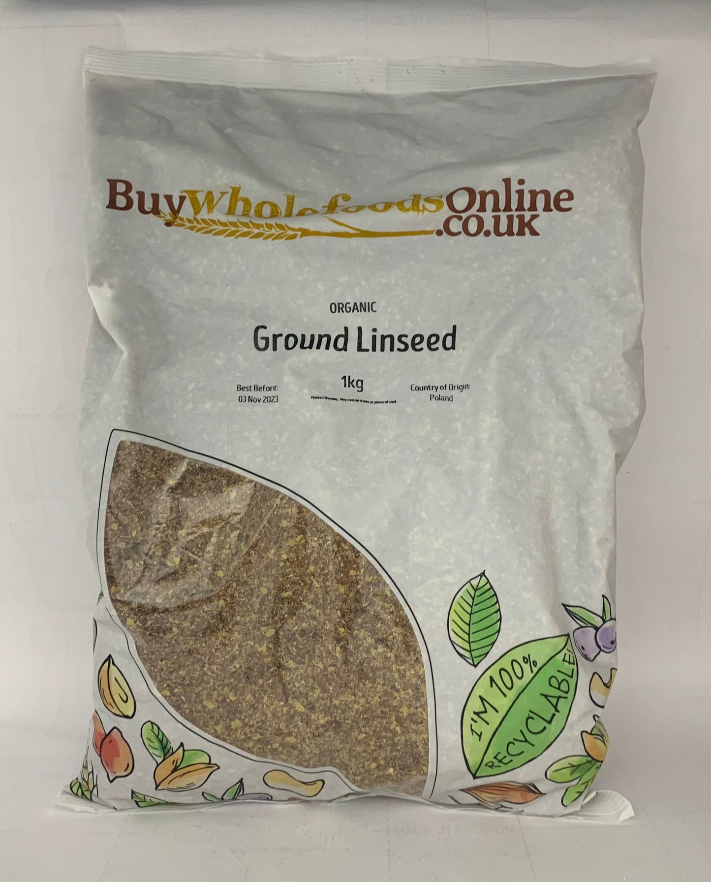 Organic Ground Linseed (Flax Seed) 1Kg - Y0448