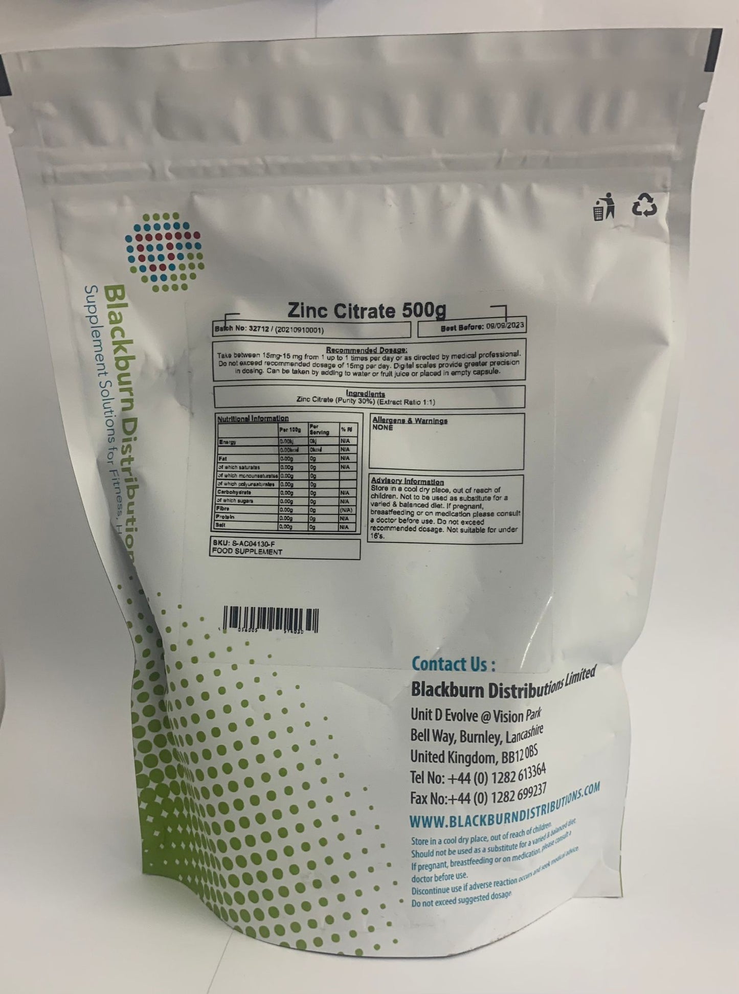 Zinc Citrate 1Kg - Y0424