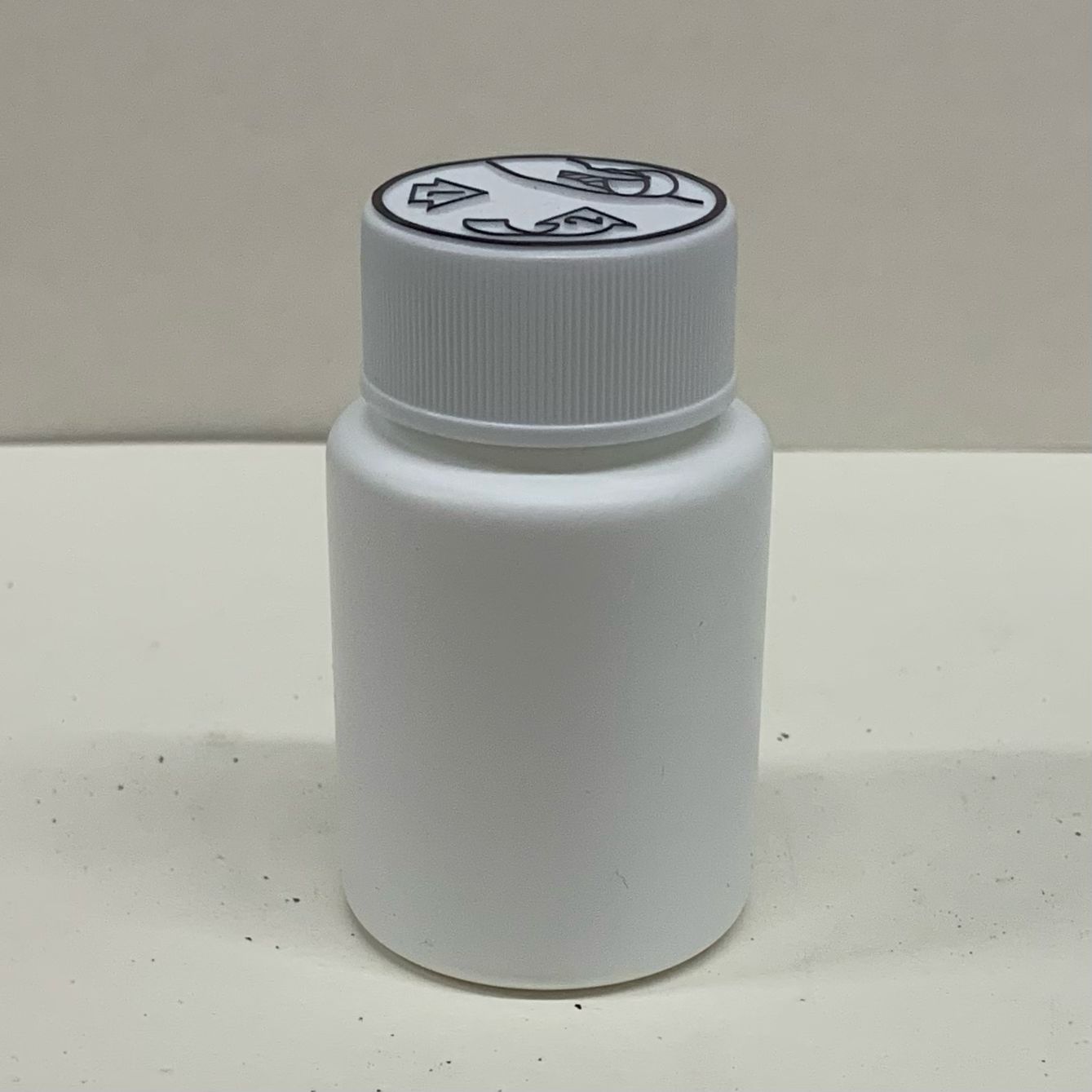 60ml White Pill Bottle with White CR Screw Cap - X0070