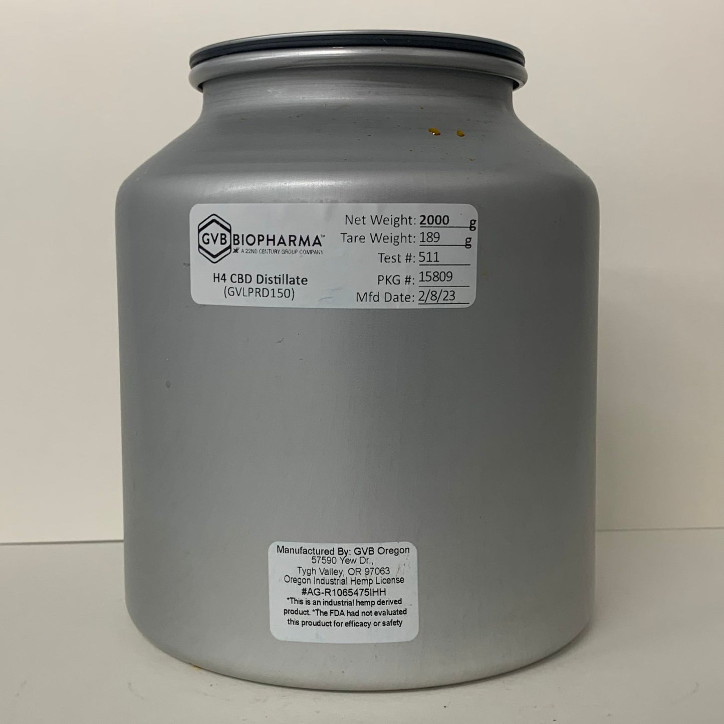 85% H4 CBD Distillate 1Kg - Y0652