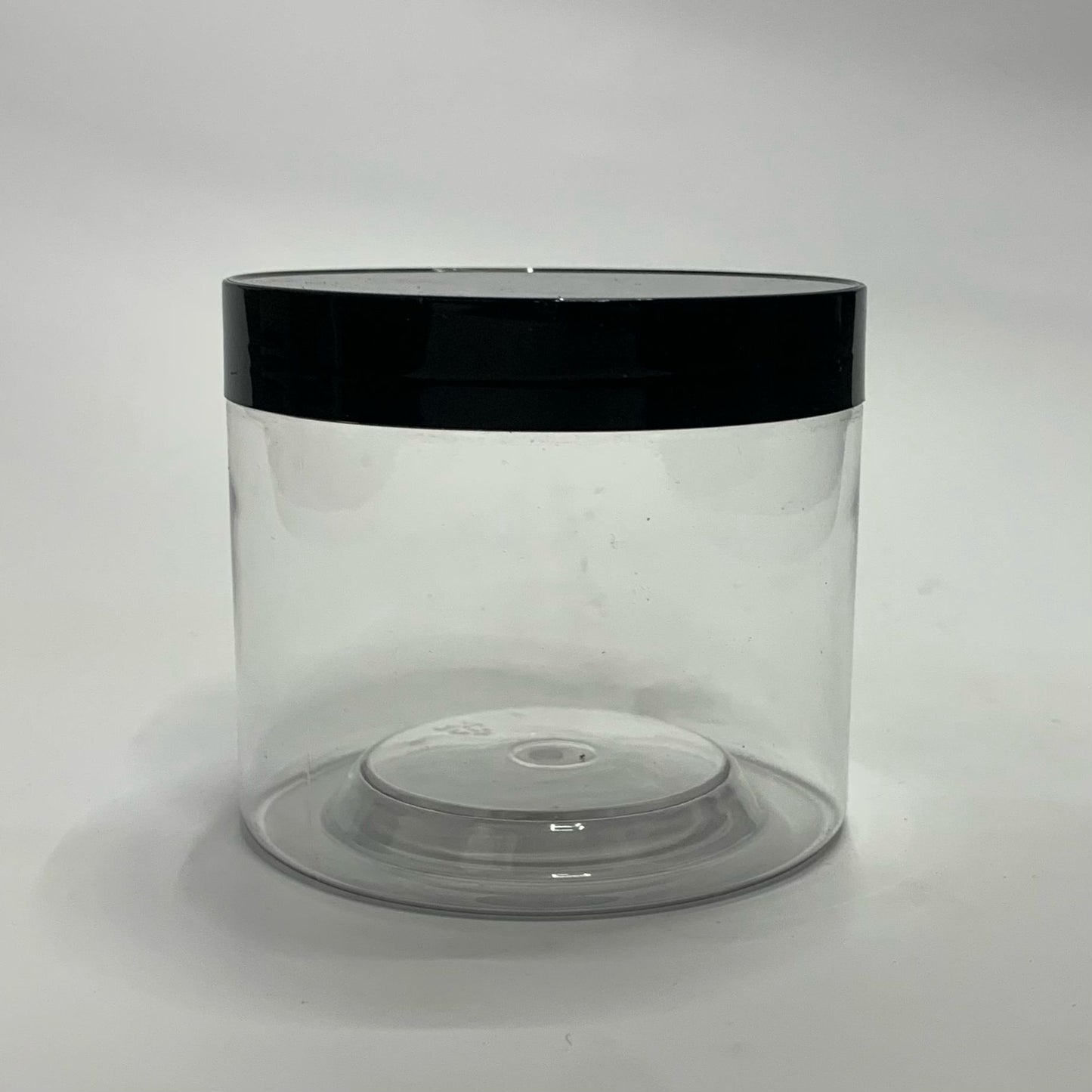 350ml (100g) Clear PET Jar with Black Lid - X0357