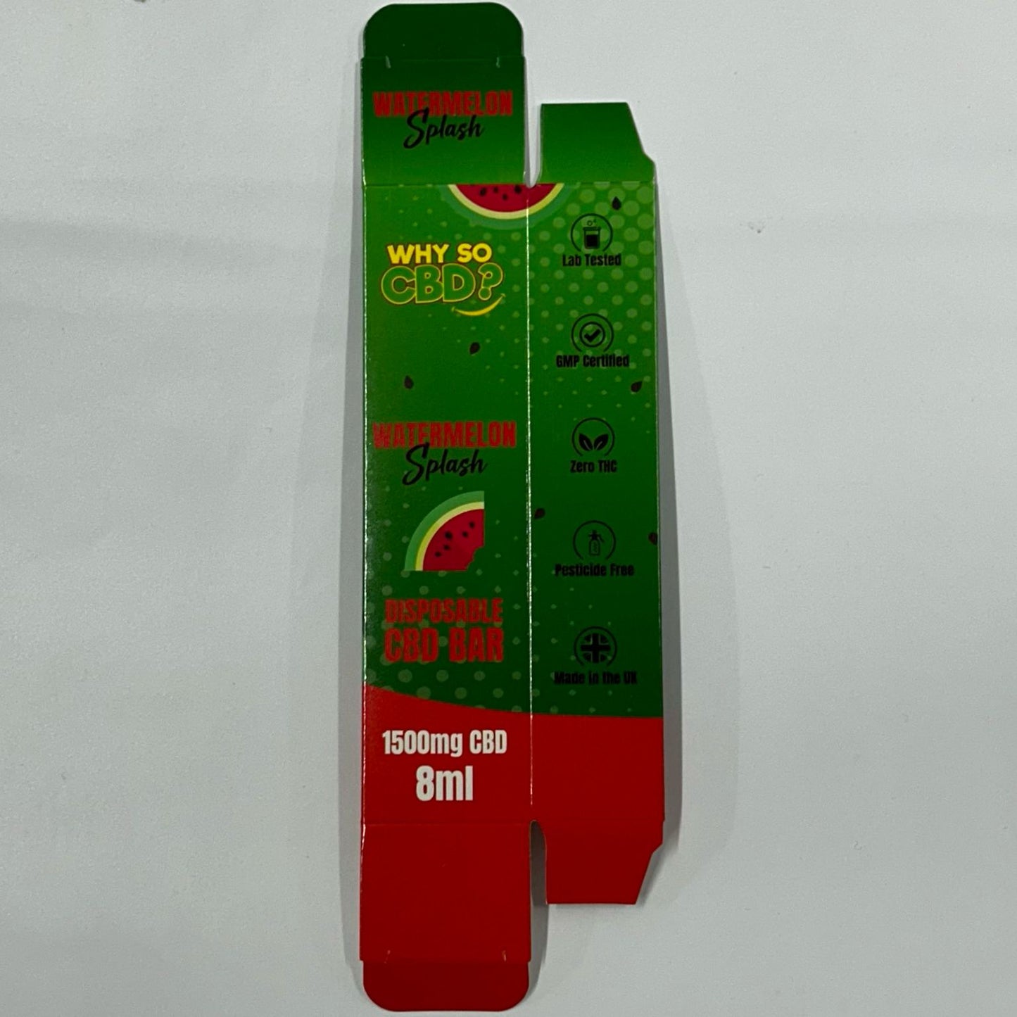 Why So CBD? 8ml 1500mg Disposable Bar - Watermelon Splash Box - X0393