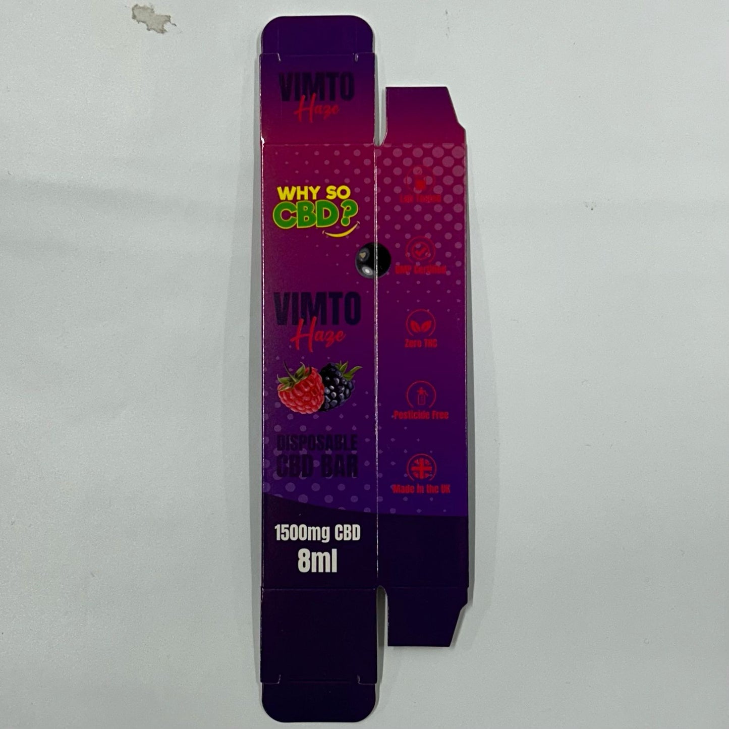 Why So CBD? 8ml 1500mg Disposable Bar - Vimto Haze Box - X0392