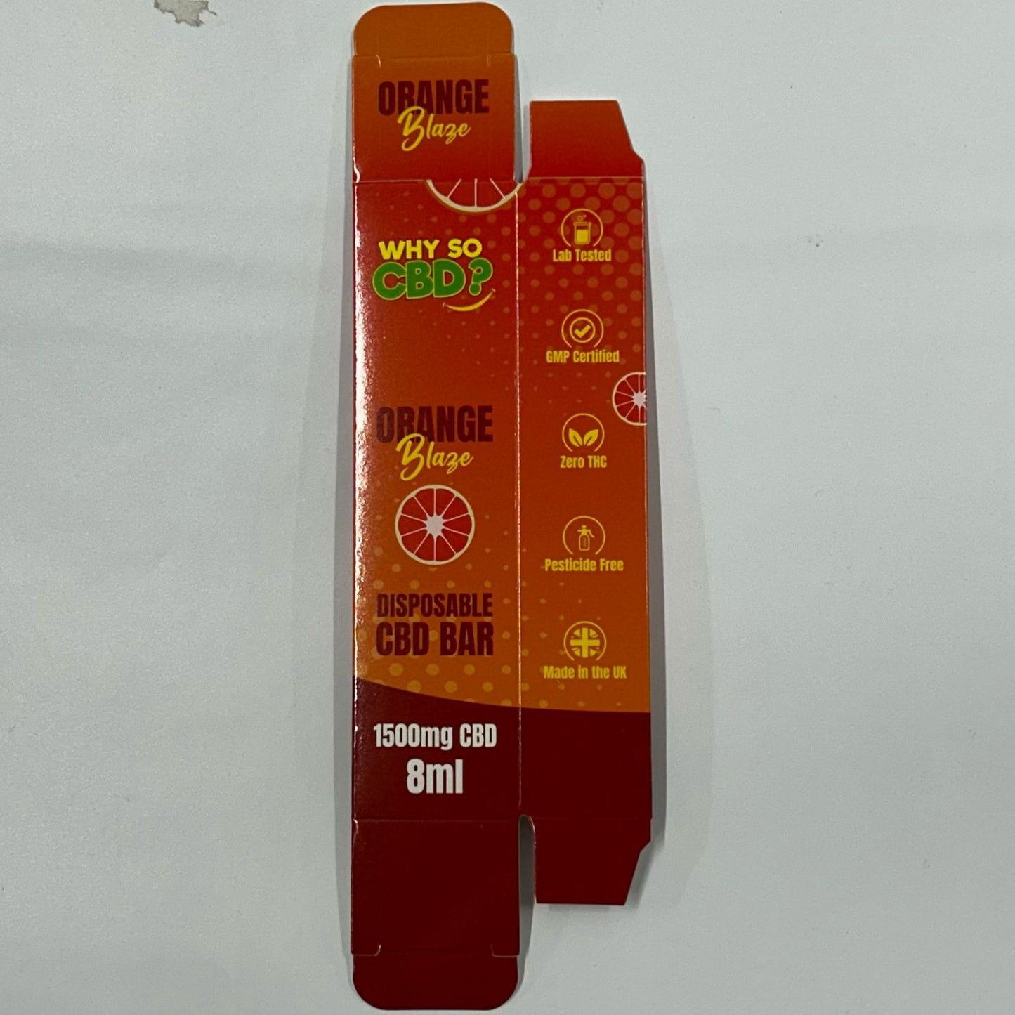 Why So CBD? 8ml 1500mg Disposable Bar - Orange Blaze Box - X0387