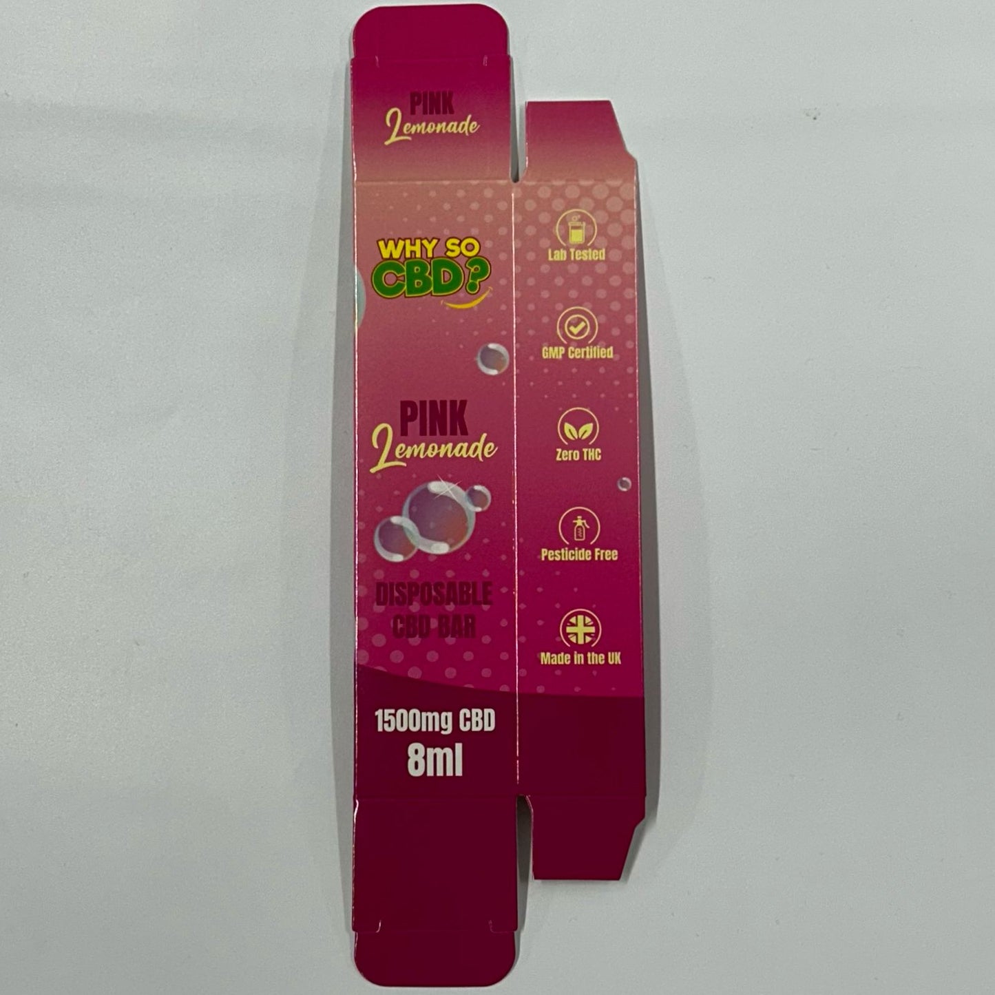 Why So CBD? 8ml 1500mg Disposable Bar - Pink Lemonade Box - X0388
