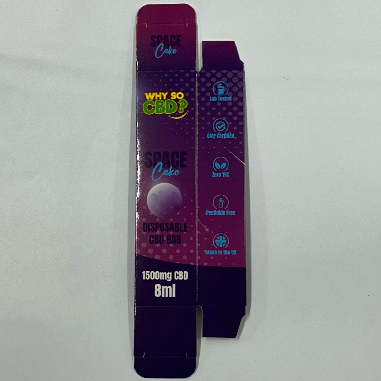 Why So CBD? 8ml 1500mg Disposable Bar - Space Cake Box - X0391