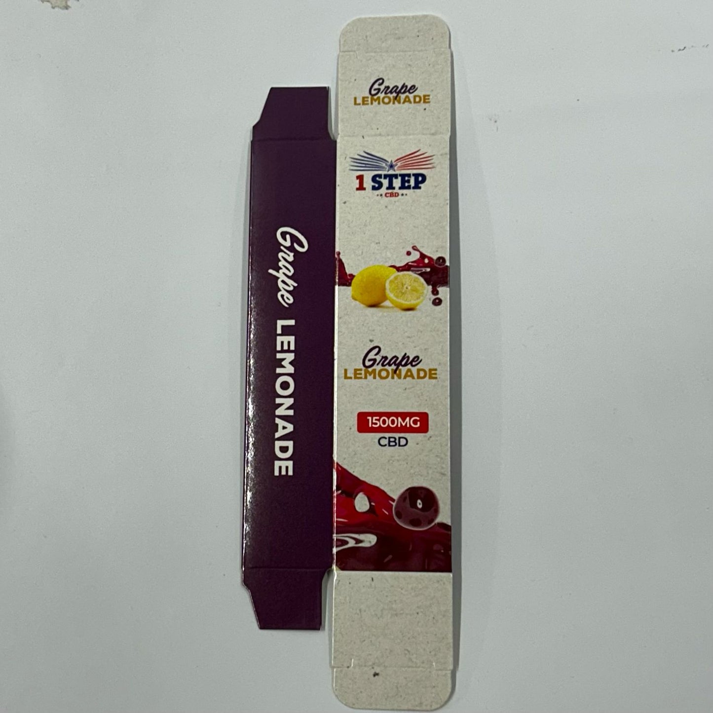 1 Step Disposable 1500mg 8ml Box - Grape Lemonade - X0410
