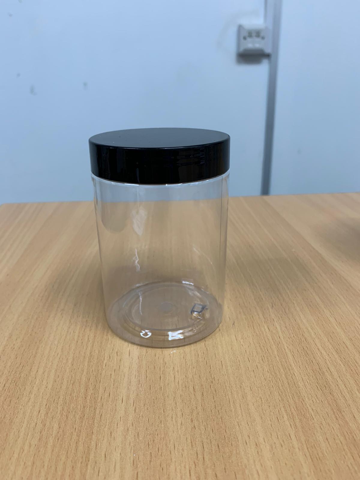 200g (300ml) PET Jar with Black Lid - X0036