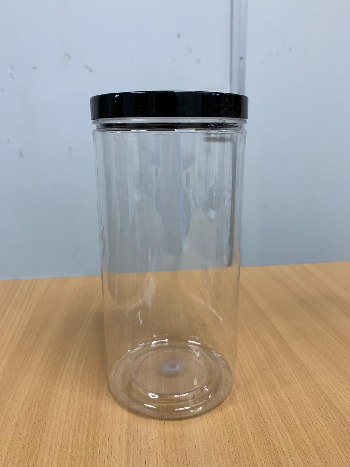 800g (1300ml) PET Jar with Black Lid - X0038
