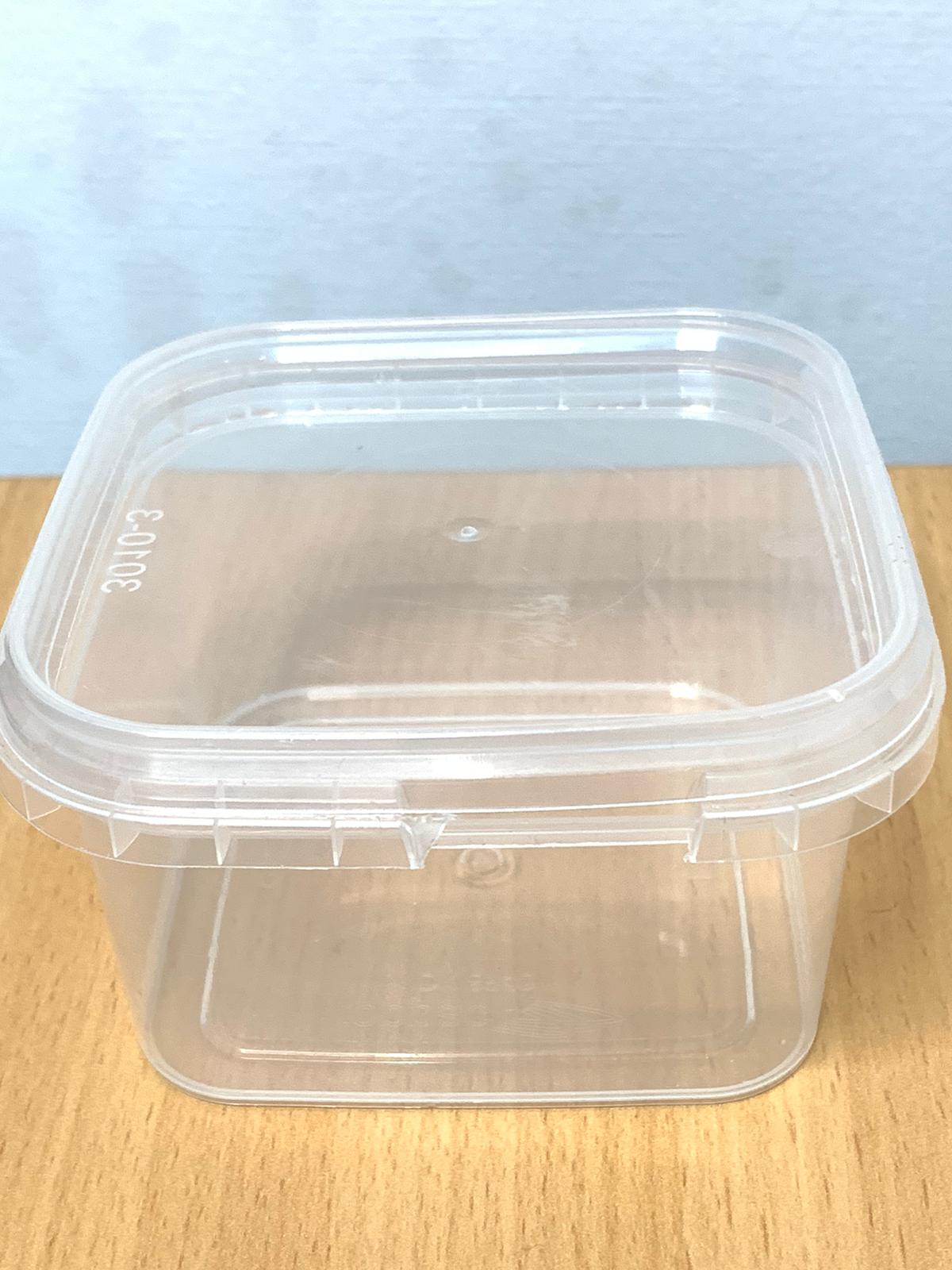 Square Tamper Evident Clear Plastic Tub 280ml - X0067