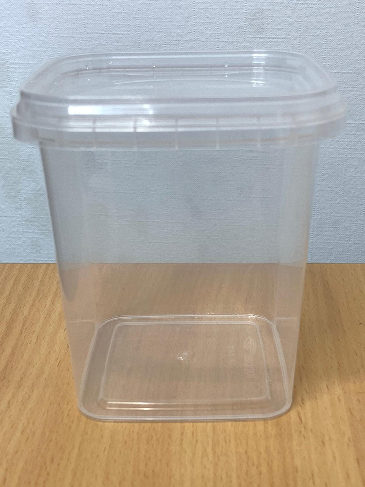 Square Tamper Evident Clear Plastic Tub 520ml - X0066