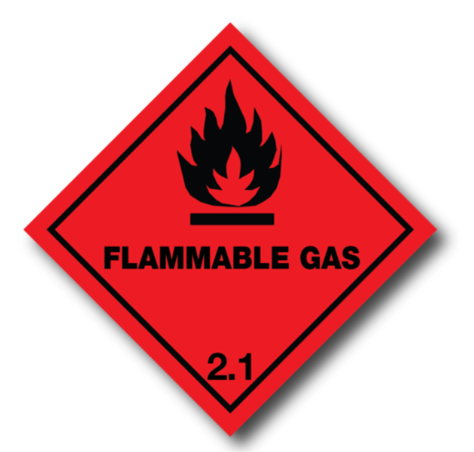 Flammable Gas 2.1 Labels 100x100mm (250 Labels) - X0476