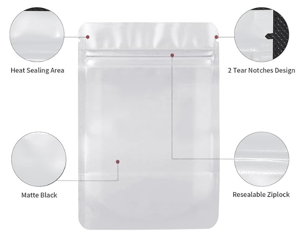 Silver pouch Mylar Bags 4.72 * 7.87in, Silver x 100 - X0481