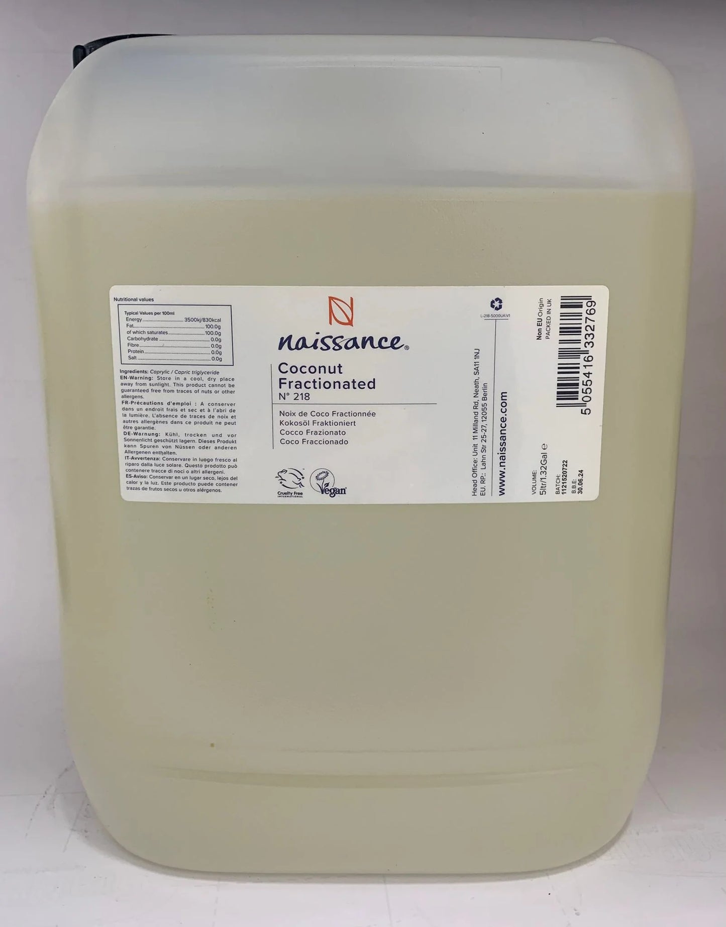 MCT (Coconut Fractionated) Oil 5L - Y0008