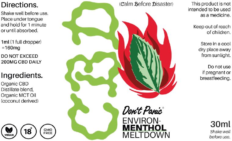 Don't Panic - CBD Oil Tincture - 30ml - 500mg - Menthol Flav (W0371 - C0065)