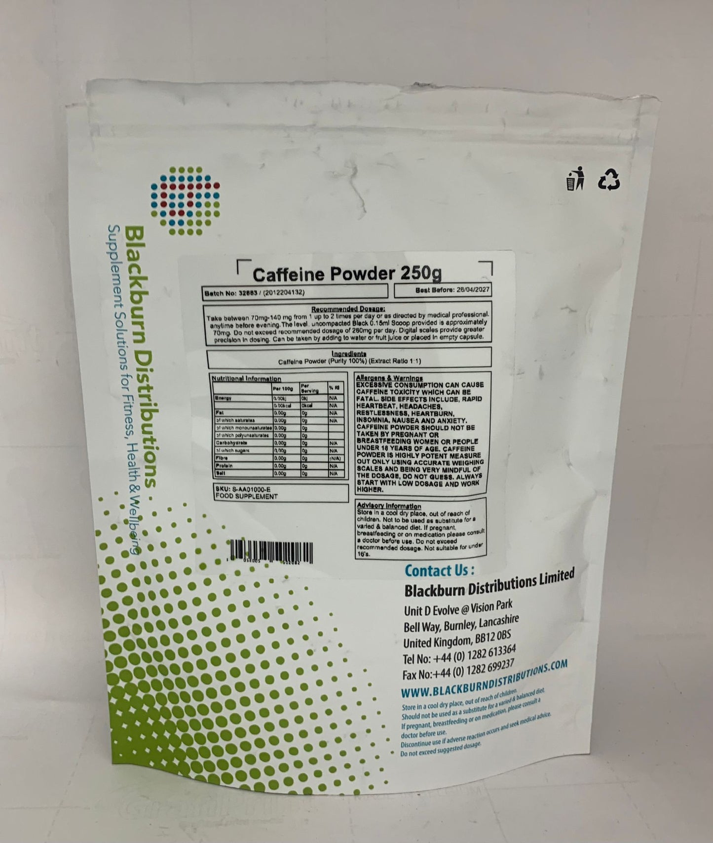 Caffeine Powder 1Kg - Y0480