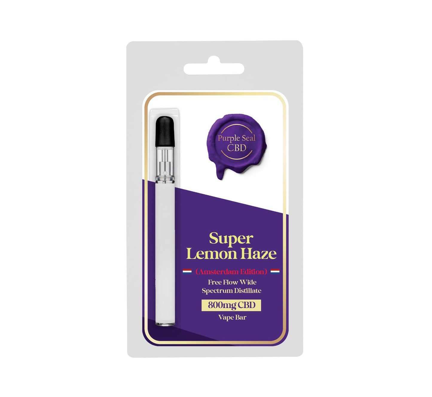 Purple Seal - 800mg disposable freeflow wide spectrum distillate - SUPER LEMON (W0637 - C0080)