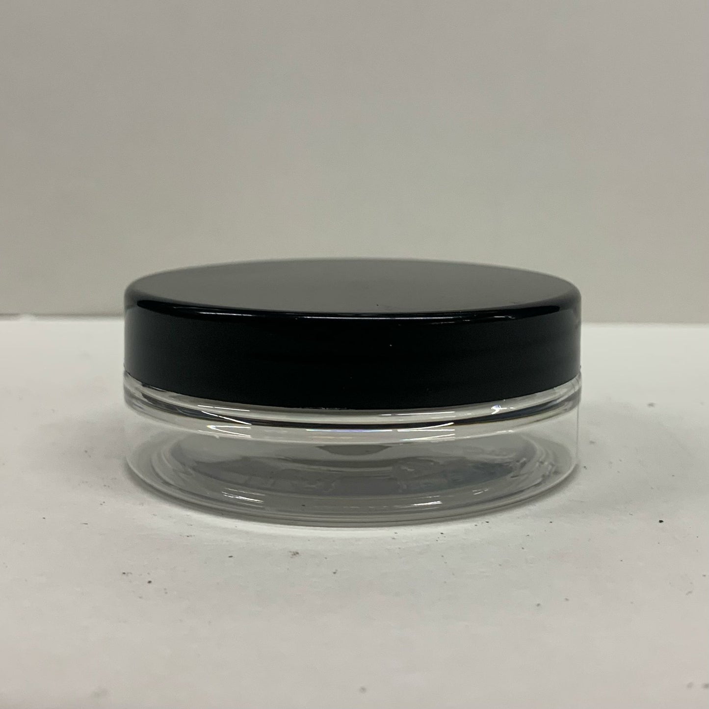 50ml Plastic Clear Cosmetic Jar with Black Lid - X0277