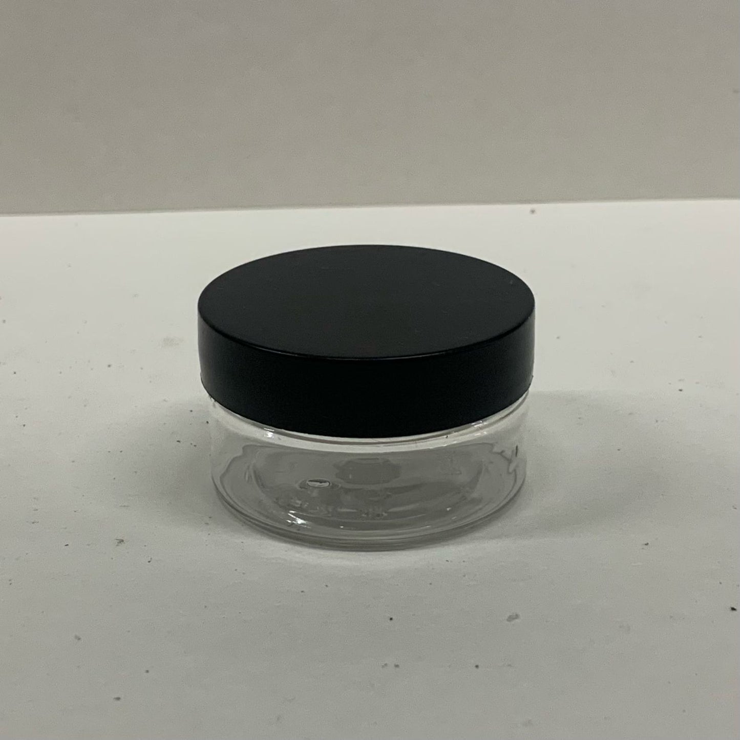 25ml Plastic Clear Cosmetic Jar with Black Lid - X0278