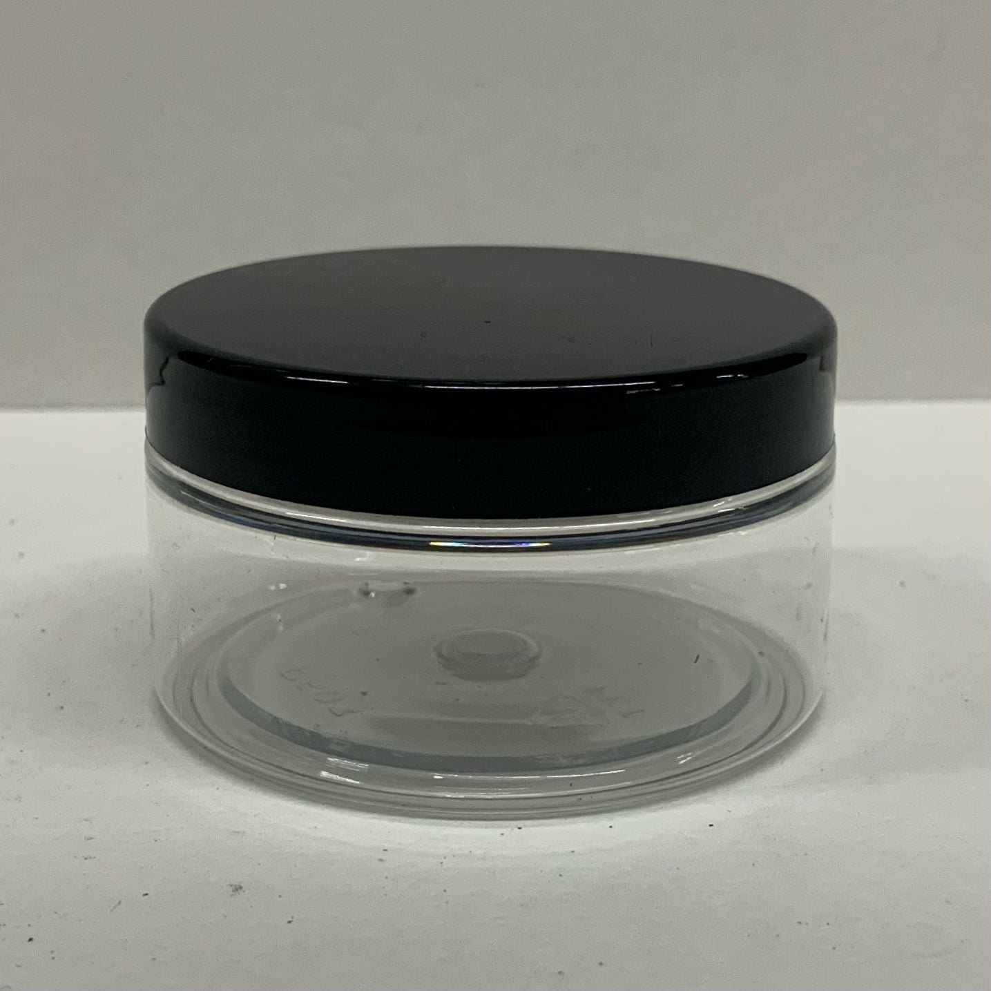 100ml Plastic Clear Cosmetic Jar with Black Lid - X0279