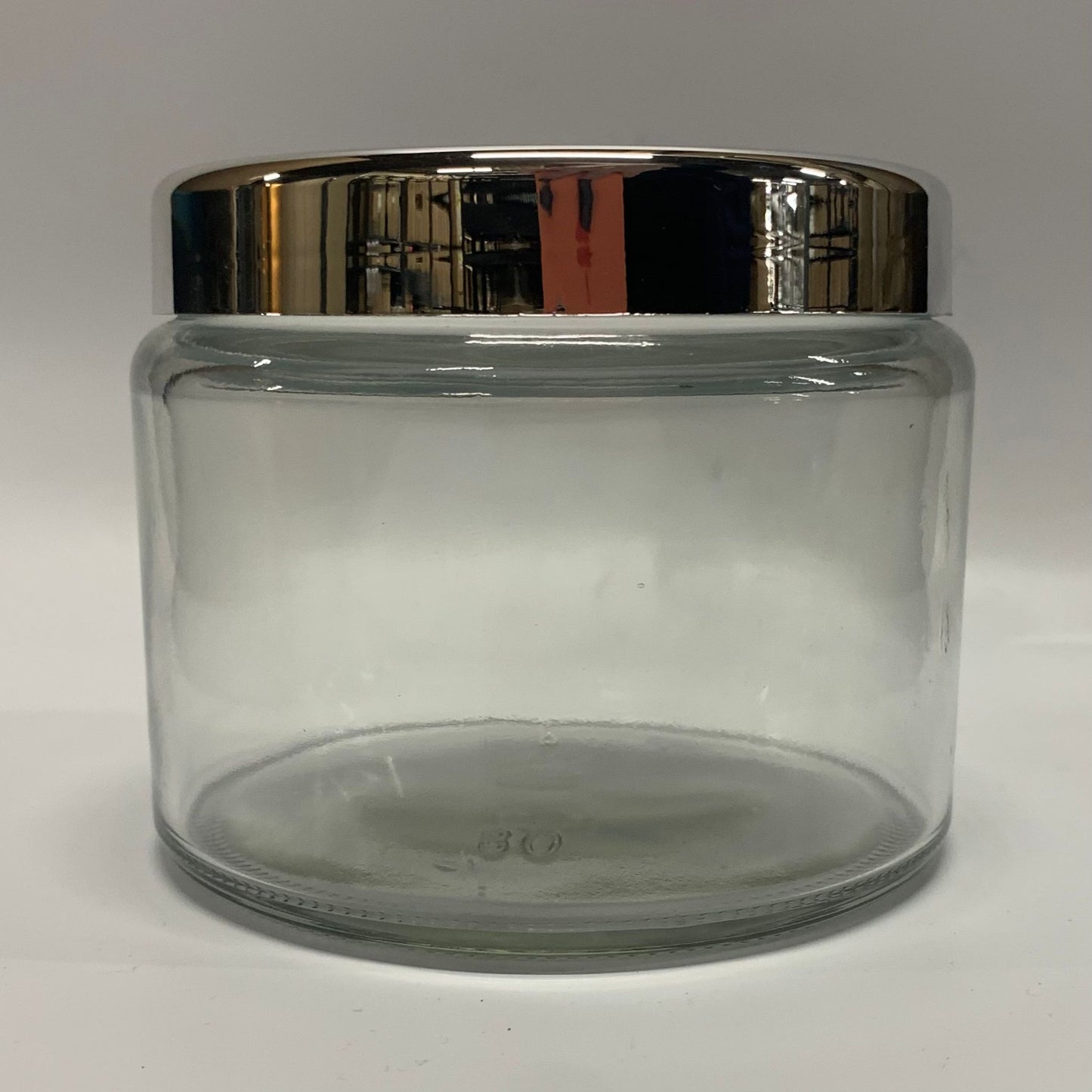 500ml Clear Glass Jar with Silver Lid - X0358